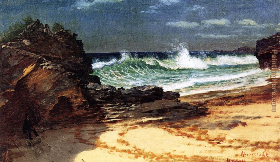 Beach at Nassau painting - Albert Bierstadt Beach at Nassau art painting